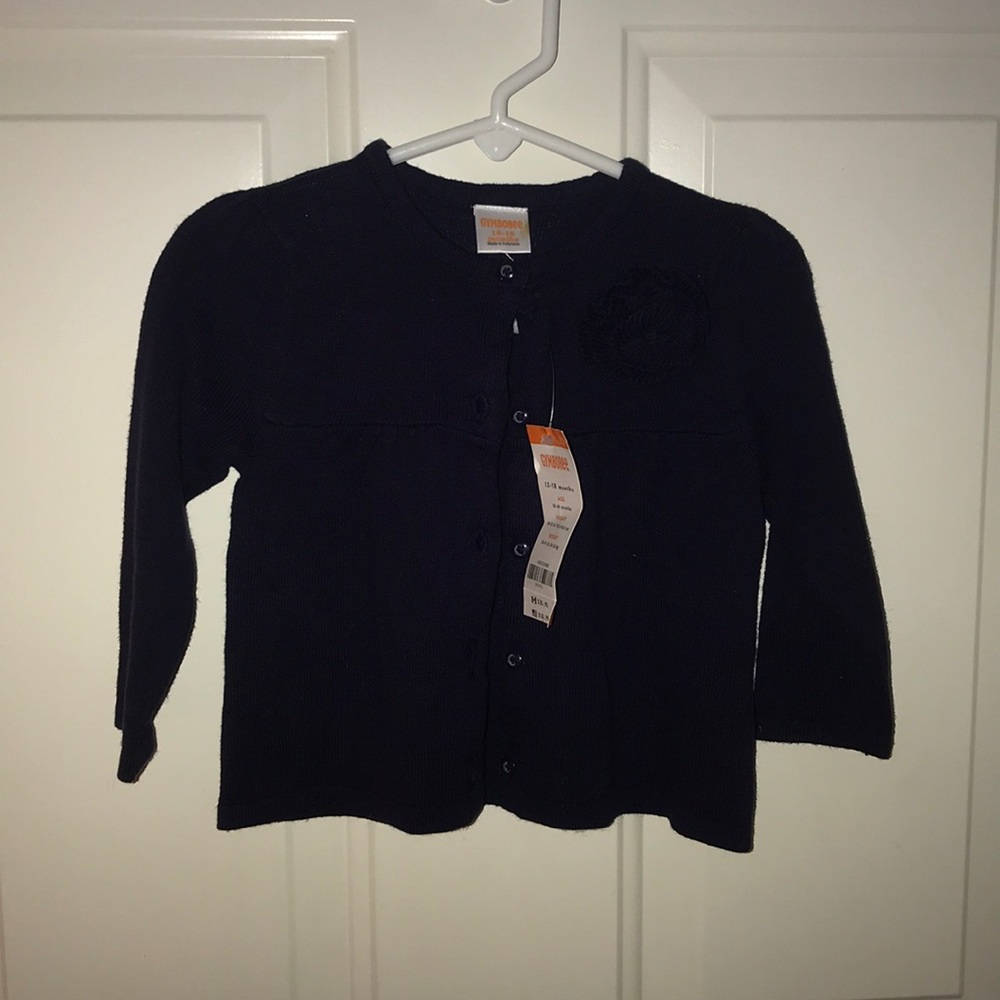 NWT Gymboree baby girl 12-18 mo navy blue sweater